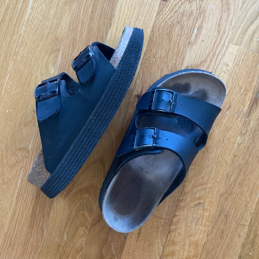 Birkenstock Black Platform Sandals